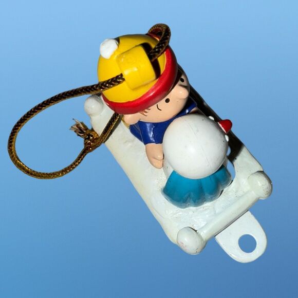 Vintage Whitmans's Peanuts Gang Train Linus and Snowman PVC Ornament B5 - Picture 4 of 6